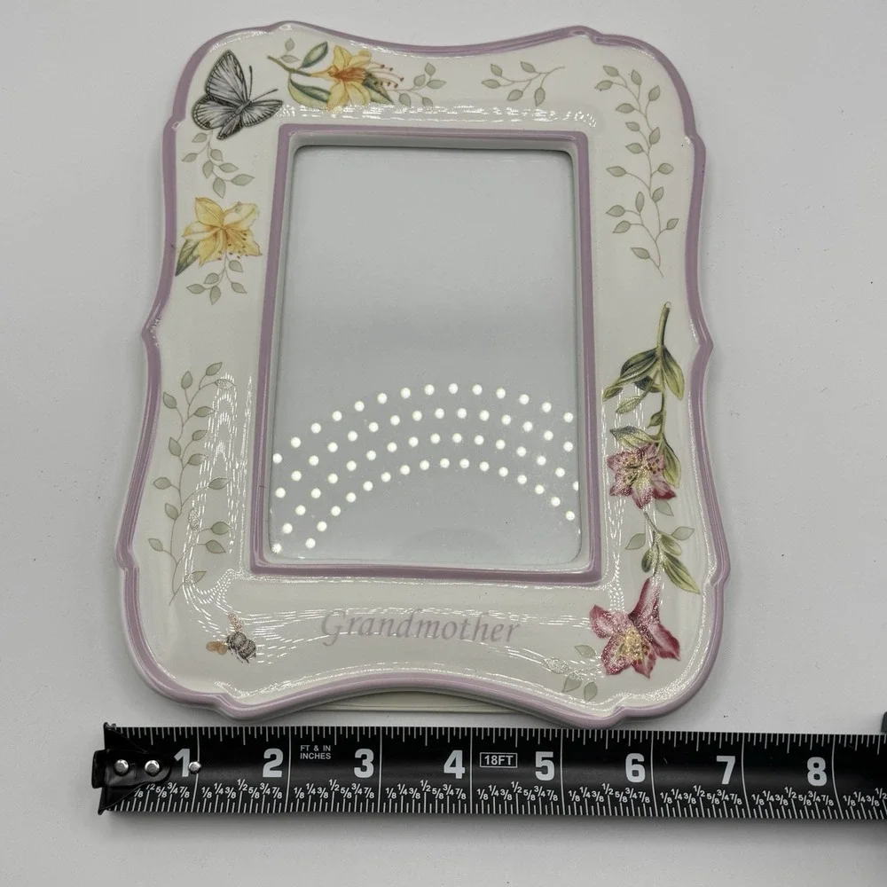Lenox Butterfly Meadow Grandmother Picture Frame 4x6 Porcelain Floral Gift